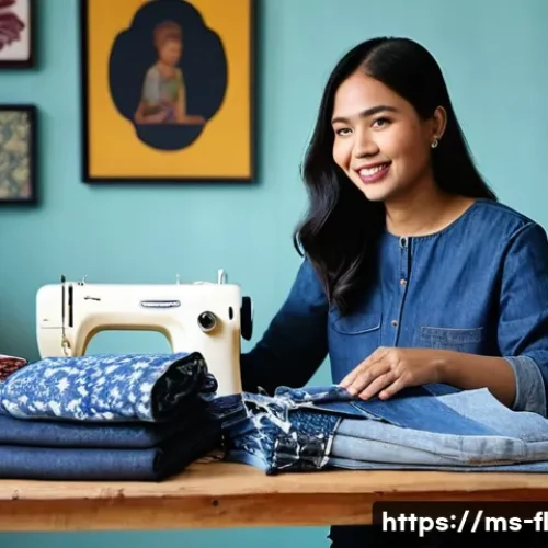 Home 11 재생 섬유 기술을 활용한 업사이클링 방법 - **"Creative Upcycling Studio with Malaysian Artisan"**
A vibrant, sunlit home studio in Malaysia...